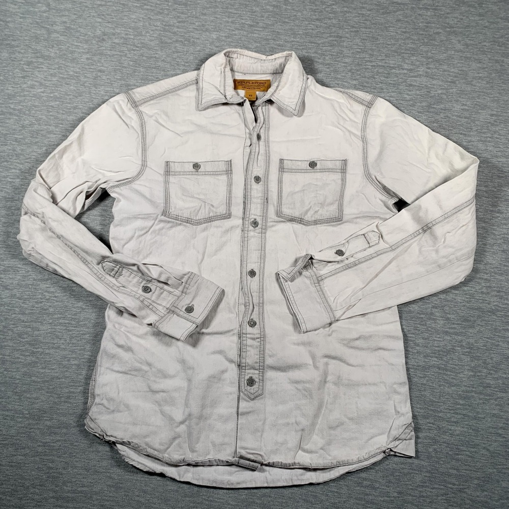 Stapleford Shirt Mens XS Gray Long Sleeve Western Workwear Button Front‎ Pockets